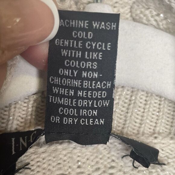 INC International Concepts Boho Open Front Shrug  Beige Glitter Fairycore SZ‎ M - Picture 7 of 10